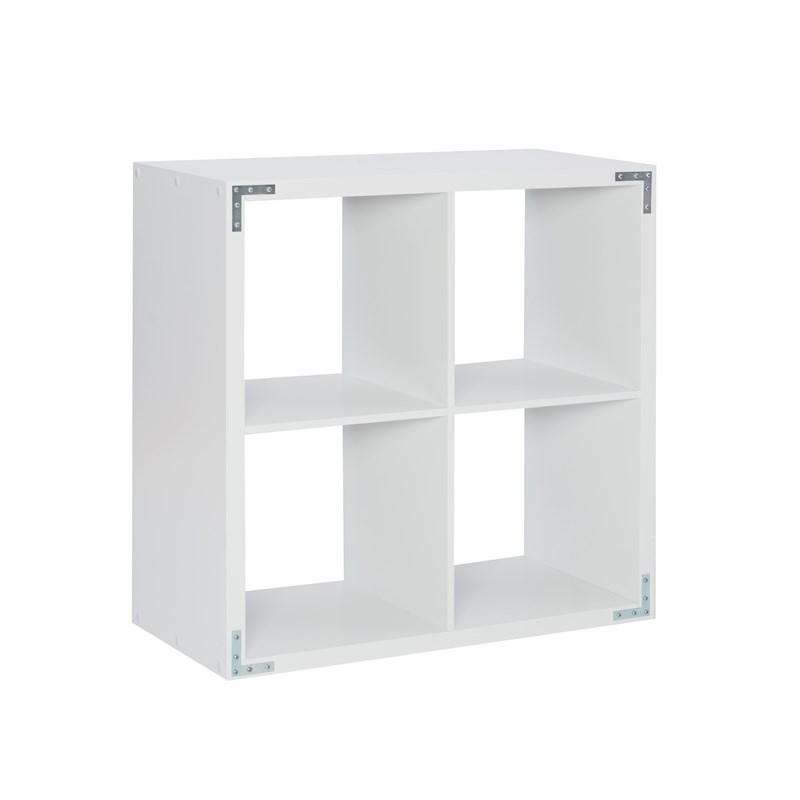 Linon Lane Four Cubby Wood Storage Cabinet in White