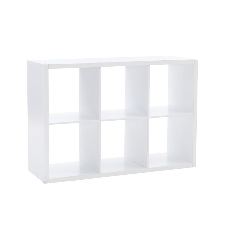 Linon Lane Six Cubby Wood Storage Cabinet in White