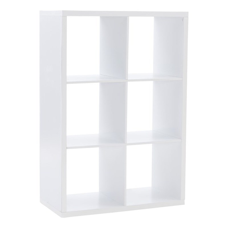 Linon Lane Six Cubby Wood Storage Cabinet in White