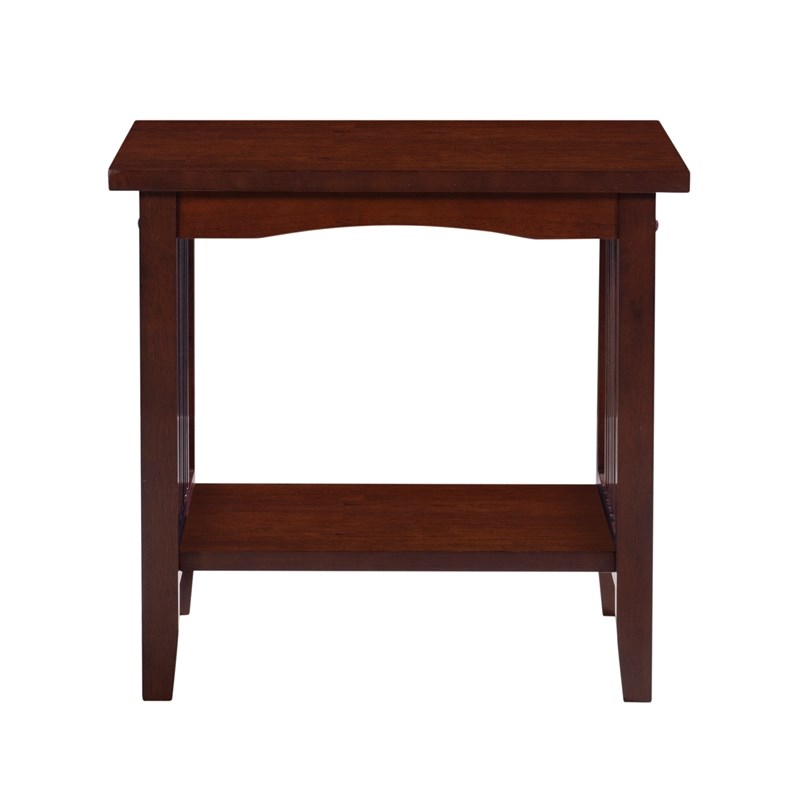 Linon Finley Wood Mission End Table in Brown