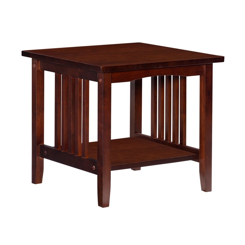 Linon Finley Wood Mission End Table in Brown