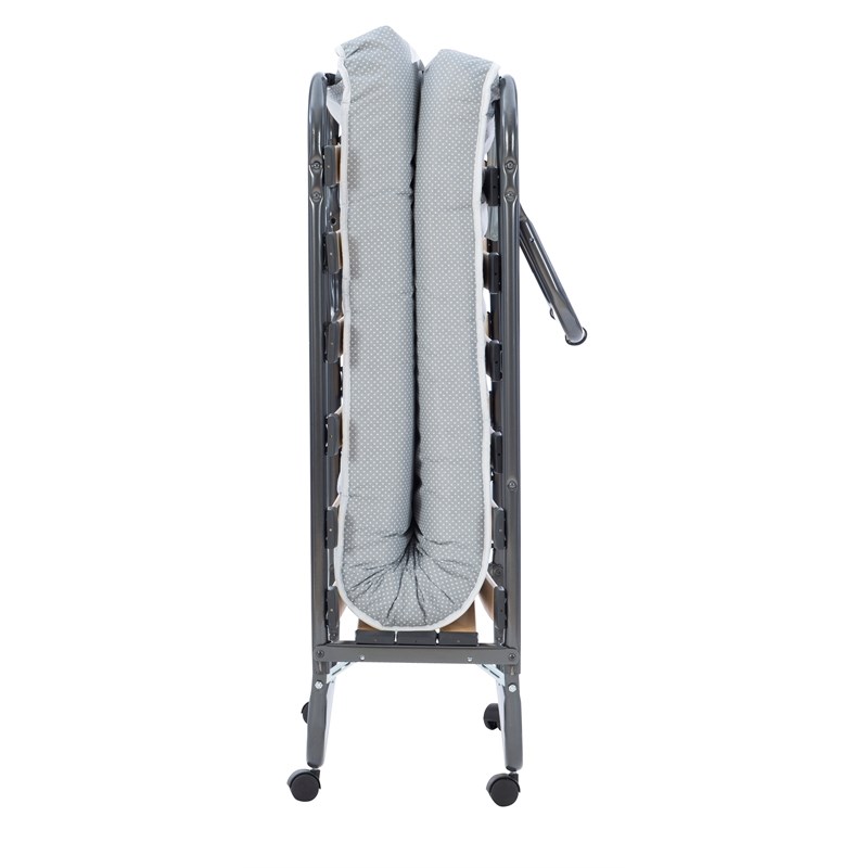 linon luxor adjustable head folding rollaway bed with memory foam in