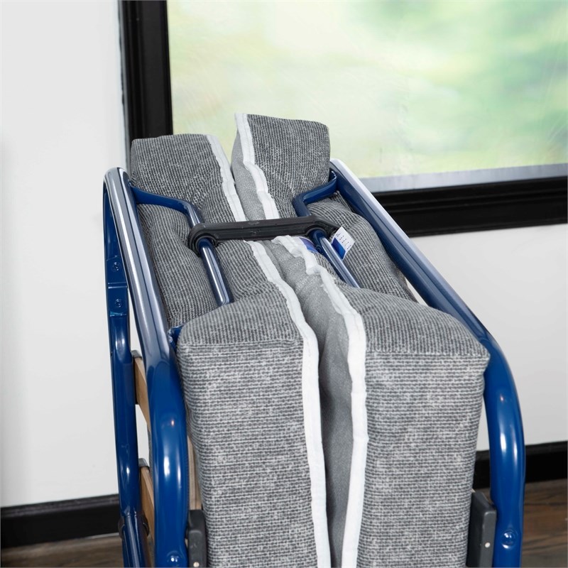 Linon Zio Sleep Folding Rollaway Bed in Blue Homesquare