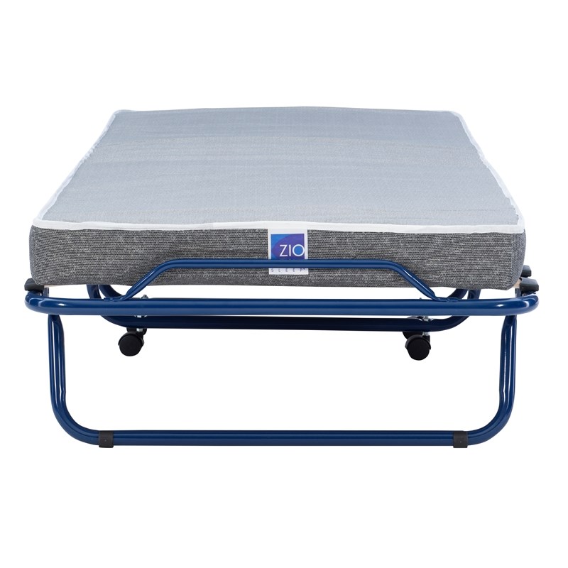 Linon Zio Sleep Folding Rollaway Bed in Blue Homesquare