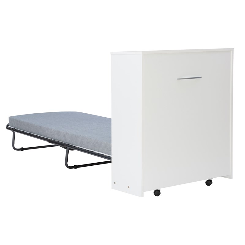 Linon Dawson Folding Rollaway Bed with Storage and Memory Foam