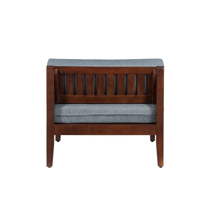 Linon Morningside Wood Indoor/Outdoor Middle Chair in Walnut