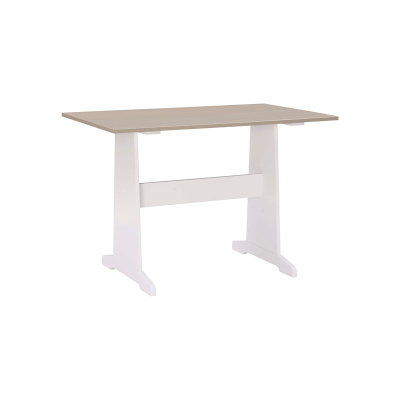 Linon Ardmore Wood Breakfast Nook Dining Set in White and Gray