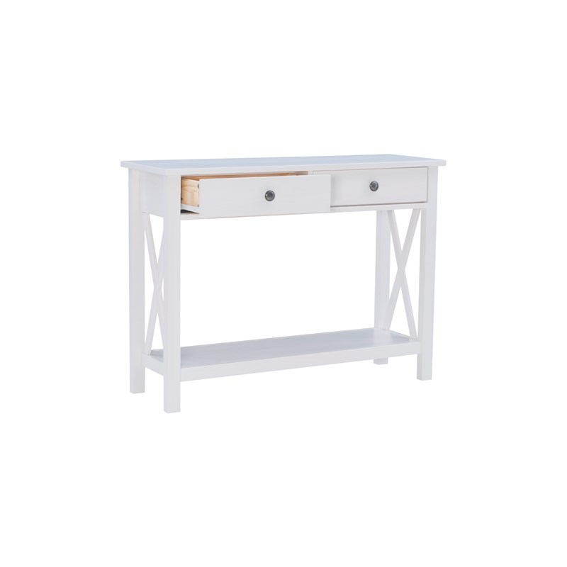 Linon Dalton Wood Console Table in Antique White