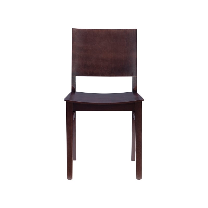 Linon Burke Wood Set of Two Side Chairs in Brown
