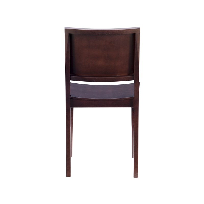 Linon Burke Wood Set of Two Side Chairs in Brown