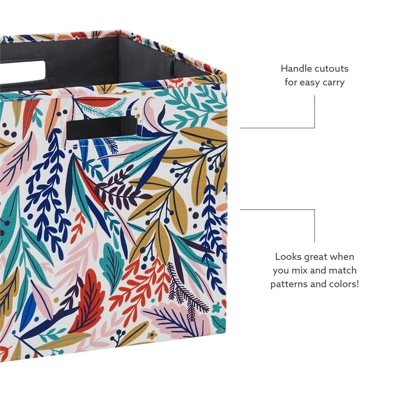 Linon Lane Two Pack Fabric Floral Storage Bins in Multi-Color