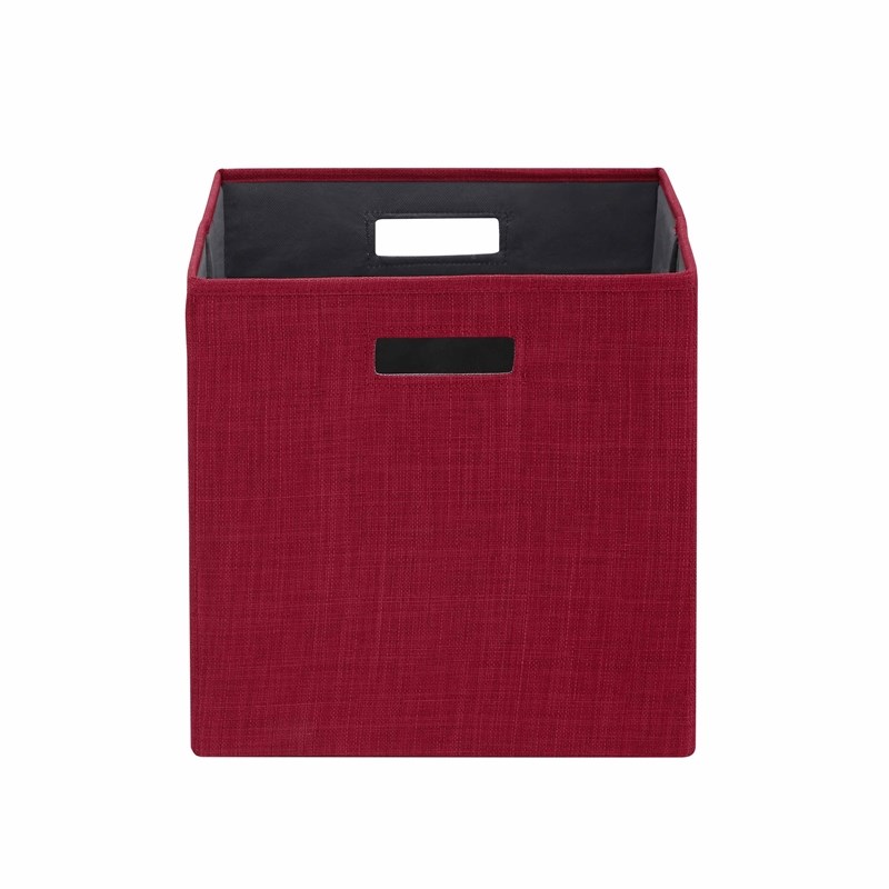 Linon Lane Two Pack Fabric Storage Bins in Red