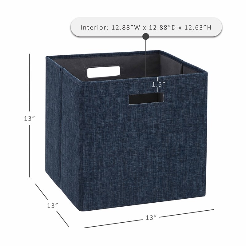 Linon Lane Two Pack Fabric Storage Bins in Navy