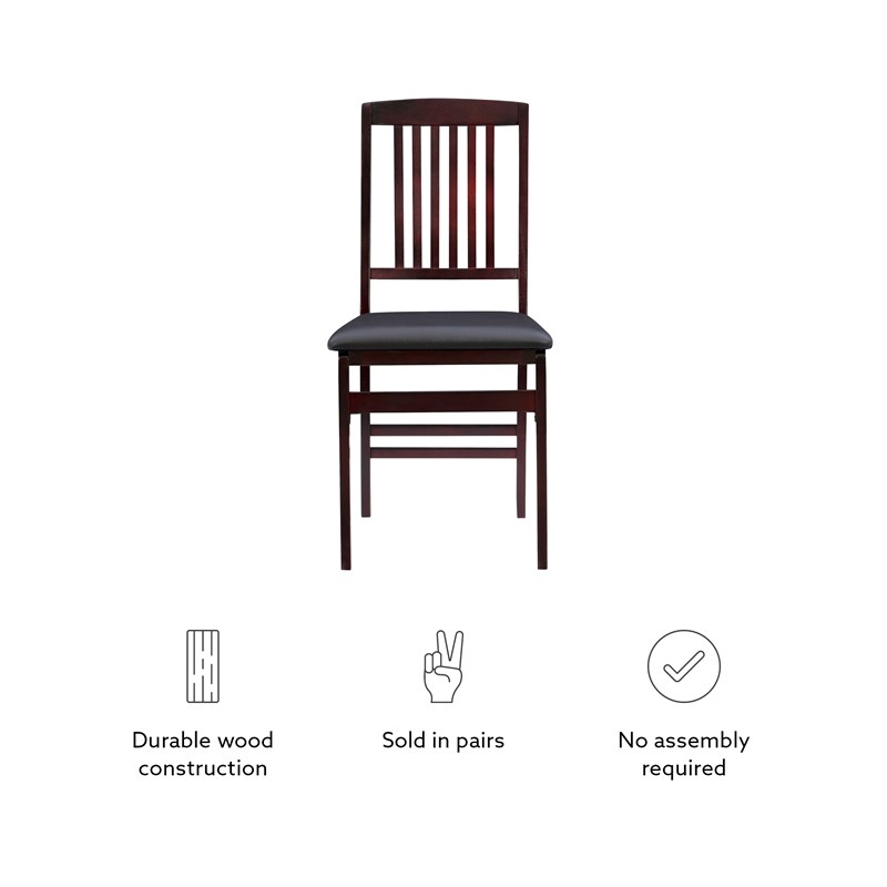 Linon Triena Set of Two Wood Mission Back Dining Chair in Espresso Brown