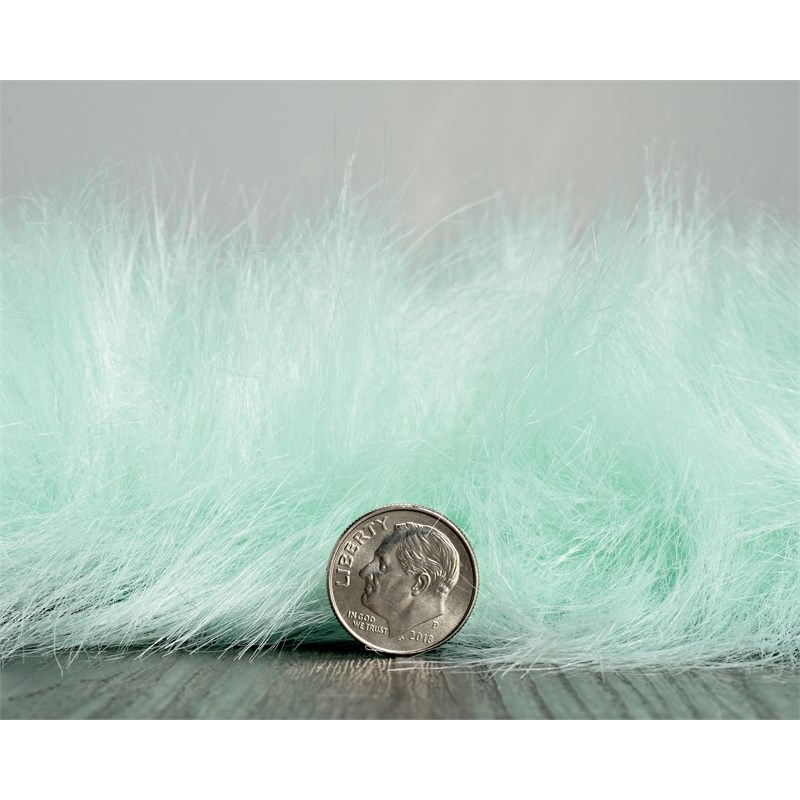 Linon Shep Faux Fur Tufted Acrylic 20x30 Rug in Green