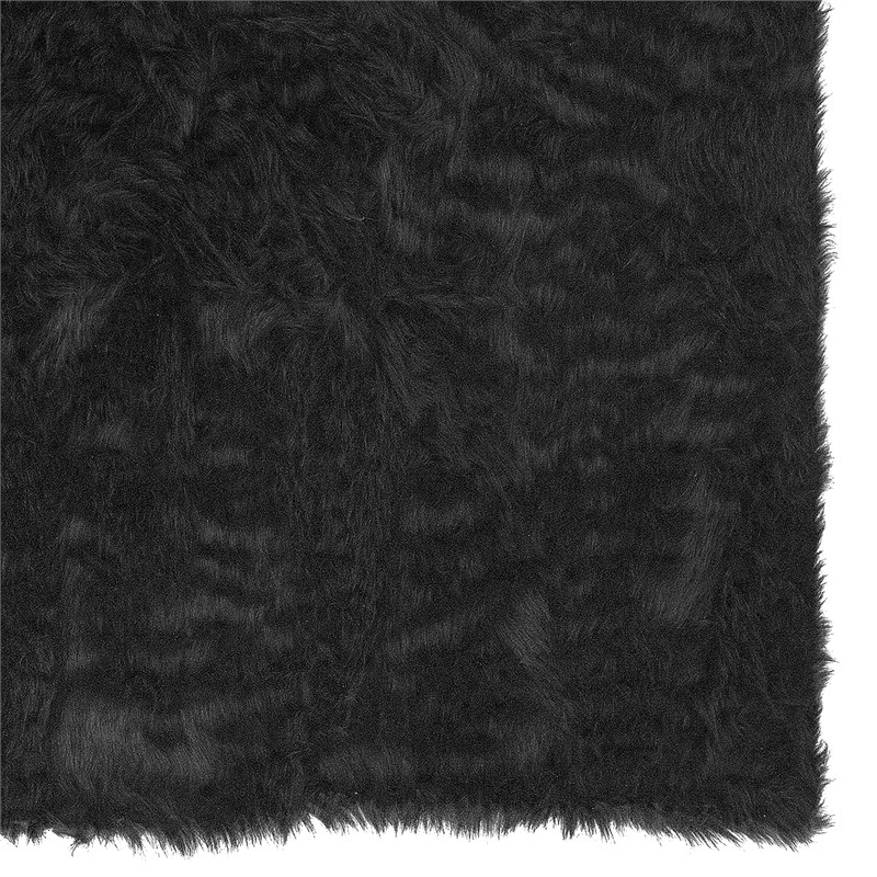 Linon Shep Faux Fur Tufted Acrylic 5'x7' Rug in Brown