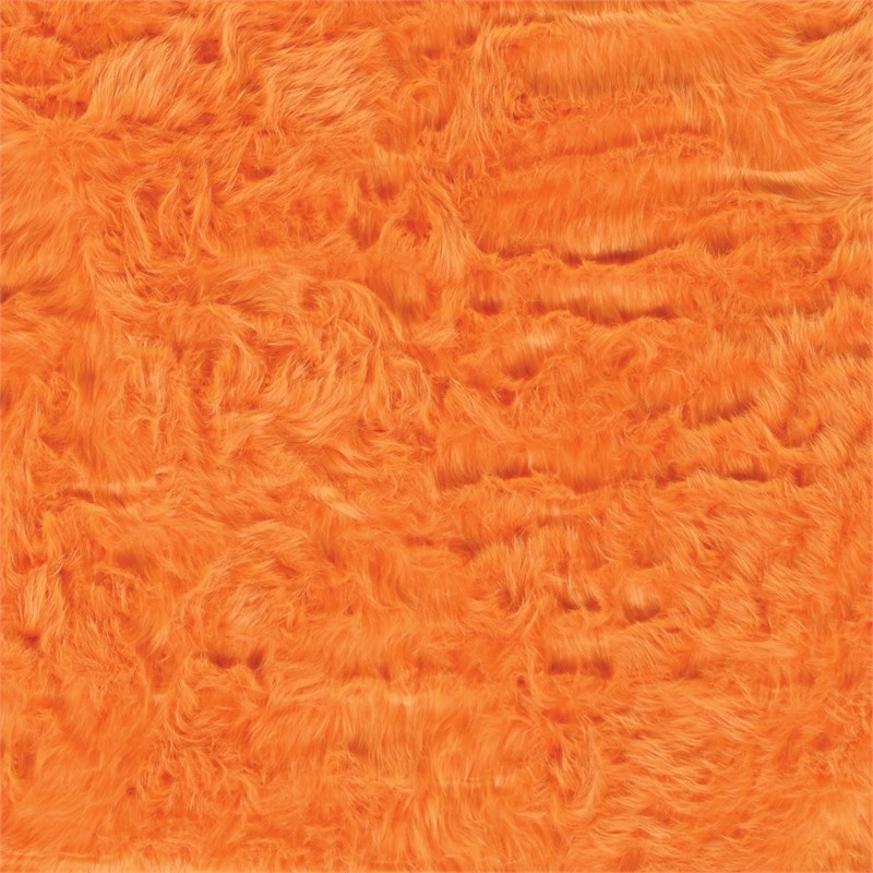 Linon Shep Faux Fur Tufted Acrylic 3'x5' Rug in Orange