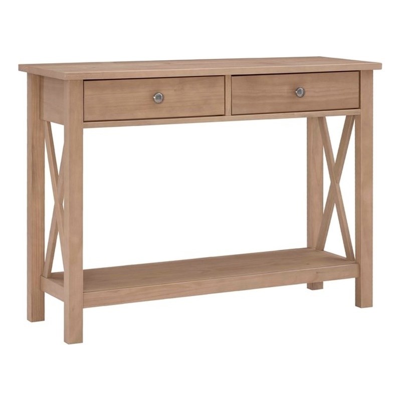 Linon Dalton Pine Wood Console Table In, Linon Console Table