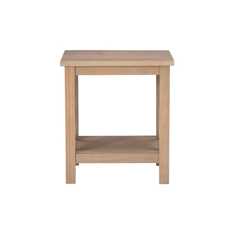 Linon Dalton Pine Wood End Table in Driftwood Brown