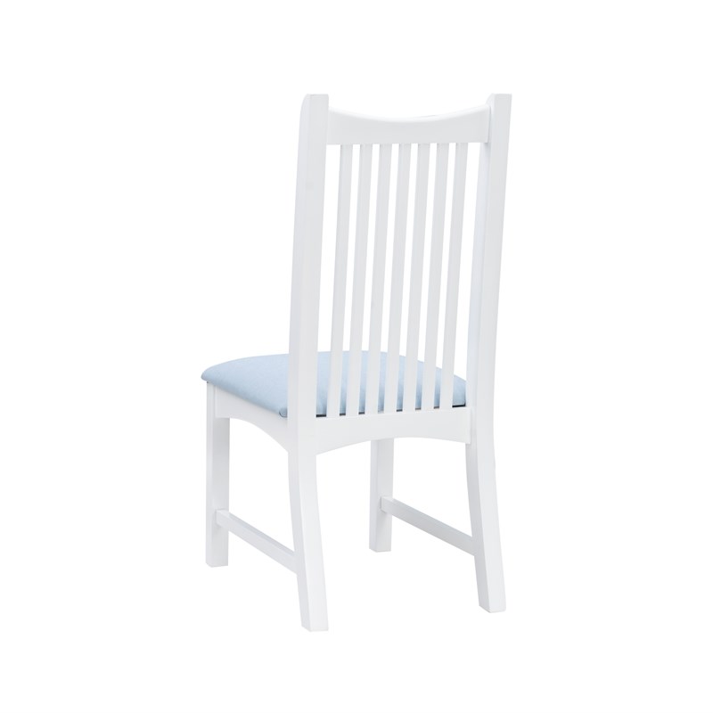 Linon Maldon Solid Wood Upholstered Set of Two Side Chairs in White