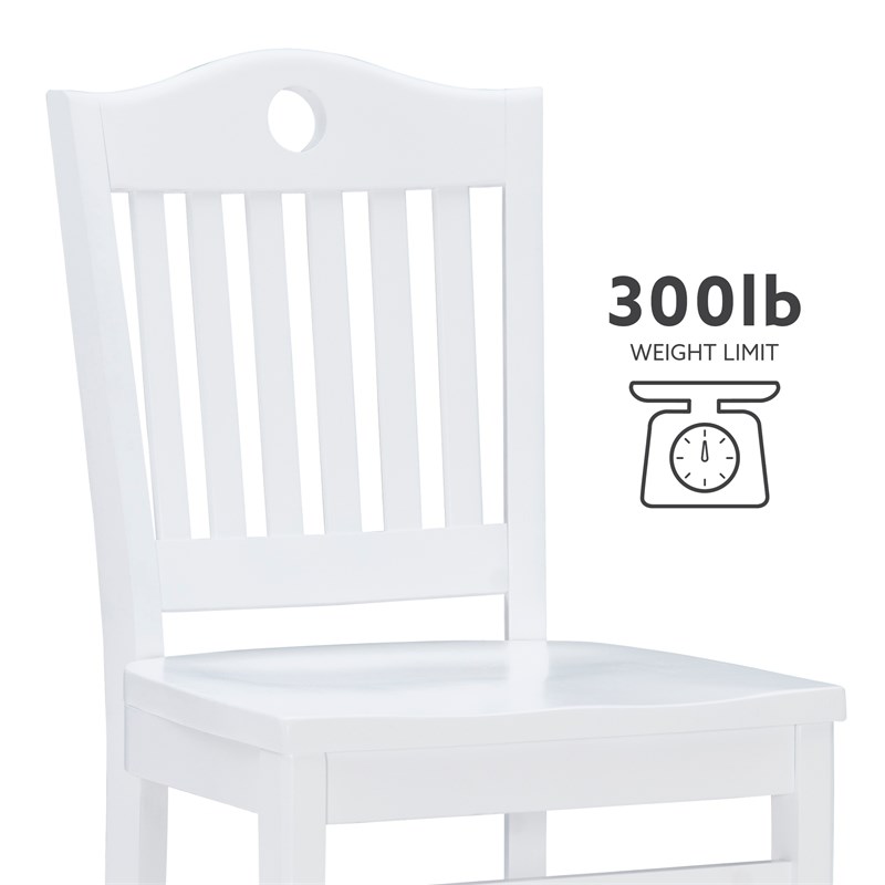 Linon Leckford Solid Wood Set of Two Chairs in White