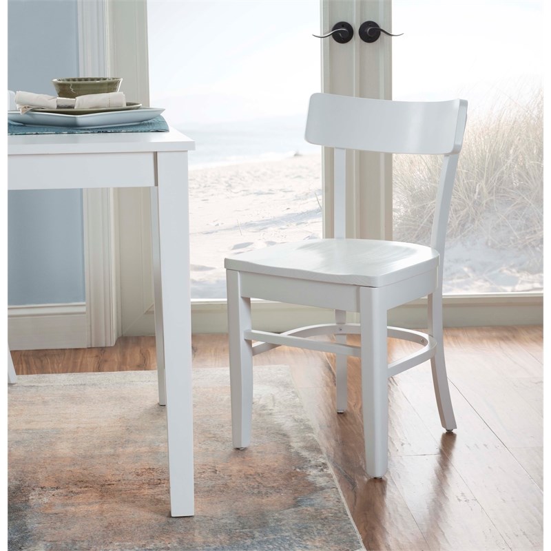Linon Farren Solid Wood Set of Two Chairs in White