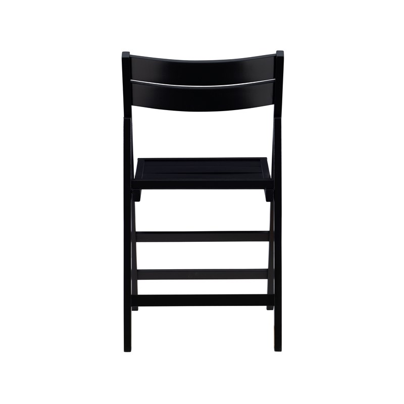 Linon Cray Wood Folding Chairs Set of Two in Black
