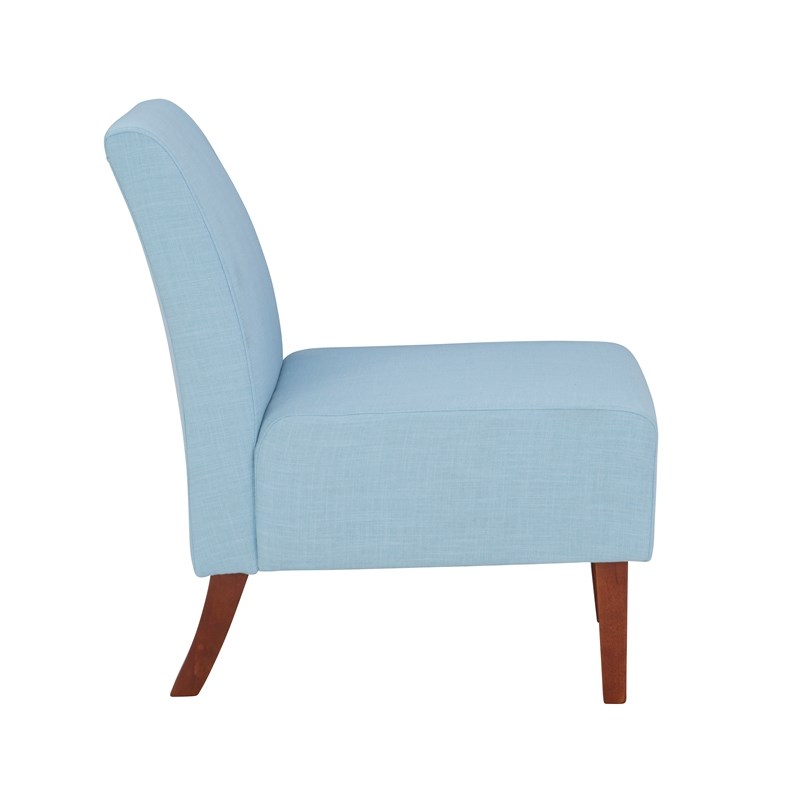 Linon Lily Wood Upholstered Accent Chair in Light Blue