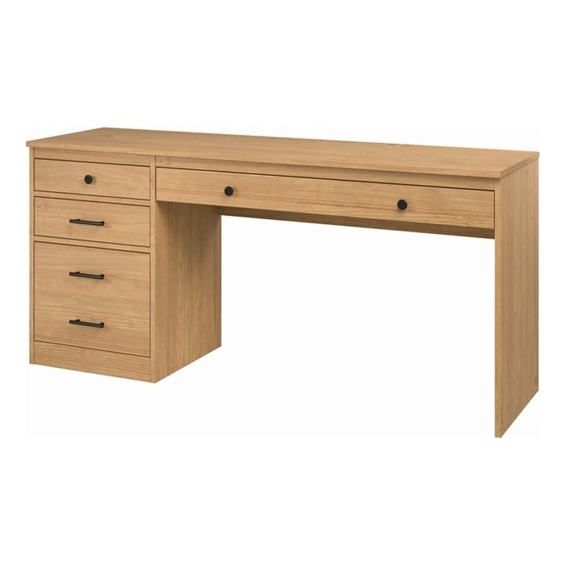 Linon Cody Wood Desk with File Cabinet in Natural