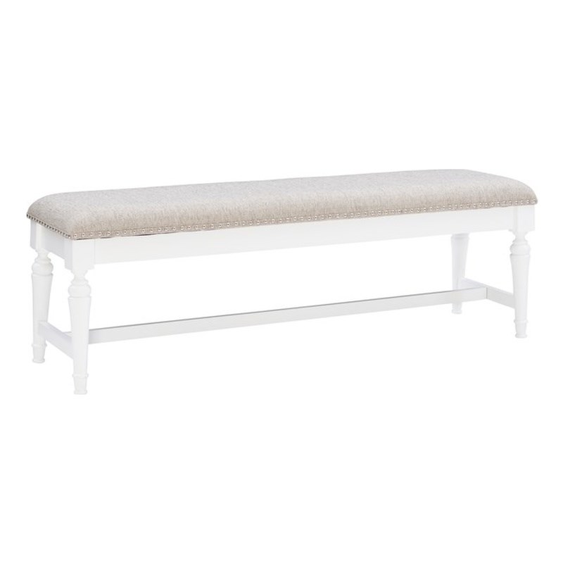 Linon Hayes Wood Bench in White