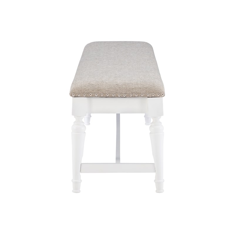 Linon Hayes Wood Bench in White