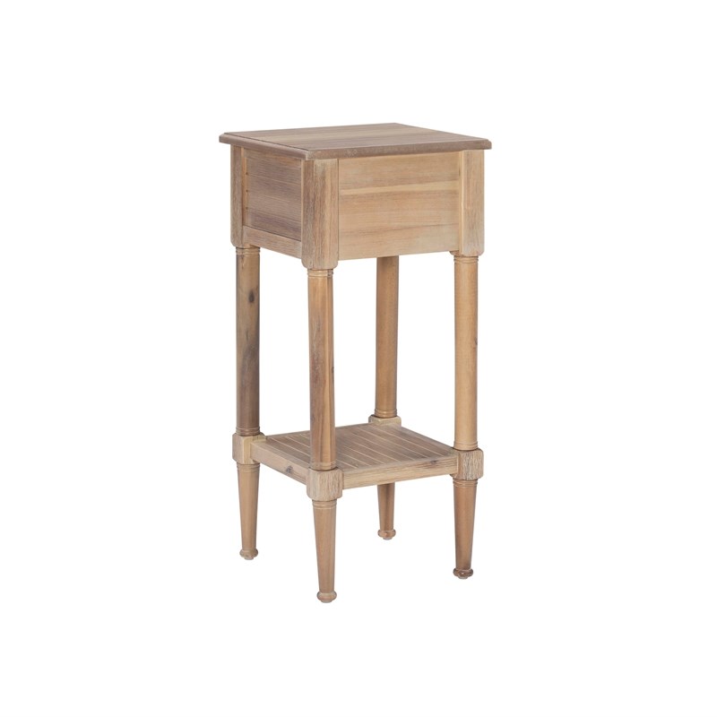 Linon Styers Wood Accent Starfish Coastal Side Table in Natural
