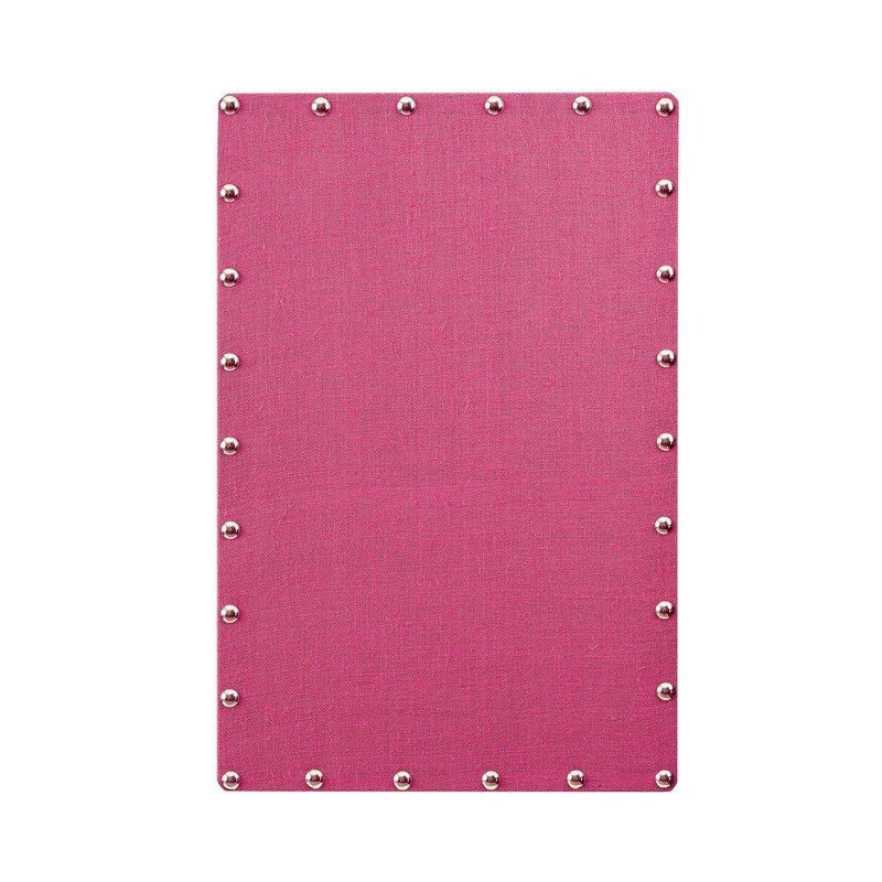 Linon Burlap Office Bulletin Board in Hot Pink
