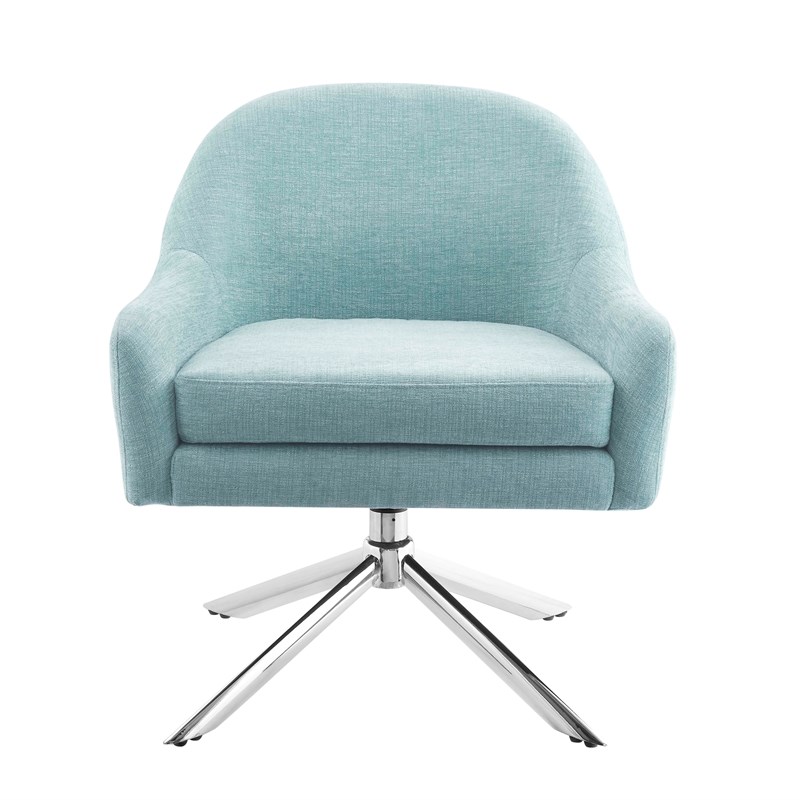 Linon London Metal Capri Swivel Accent Chair in Blue