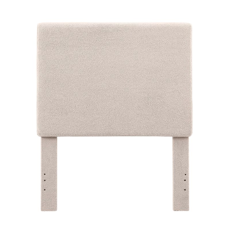 Linon Tristan Twin Sherpa Upholstered Rectangle Headboard in Off White