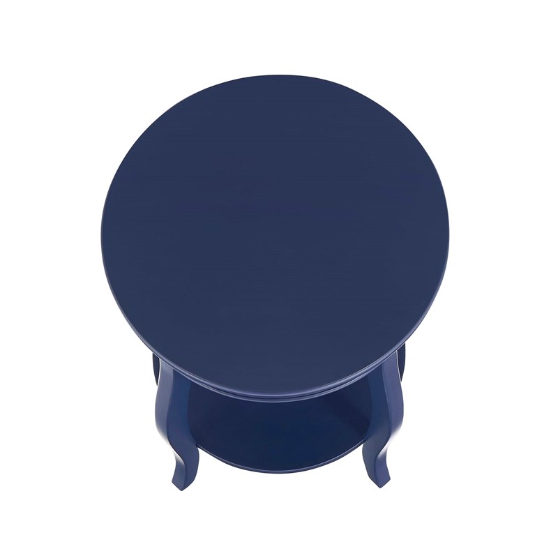 Linon Wren Wood Accent Side Table in Navy Blue