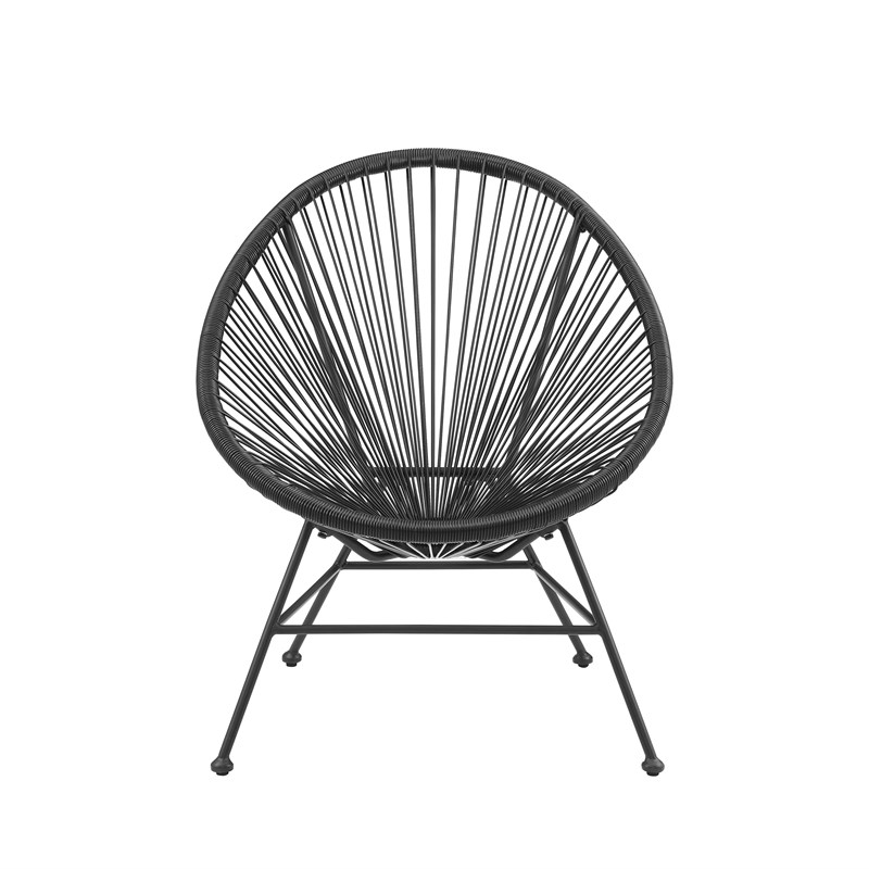 Linon Tallie Outdoor Metal Single Chair in Black