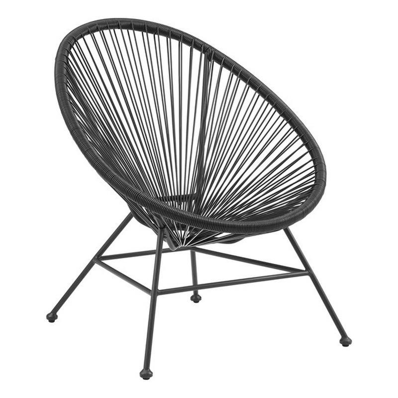 Linon Tallie Outdoor Metal Single Chair in Black