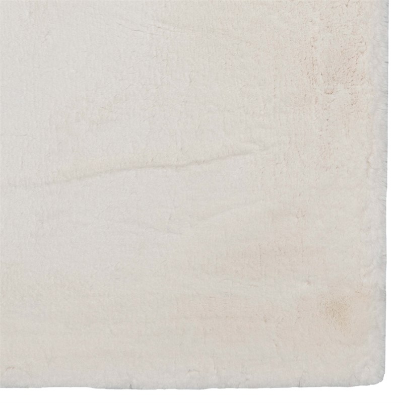 Linon Maven Faux Rabbit Polyester 8'x10' Area Rug in White