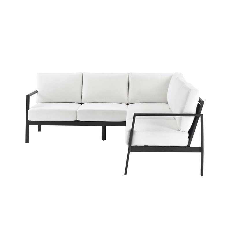 Linon Turner Metal Outdoor Sectional in Natural
