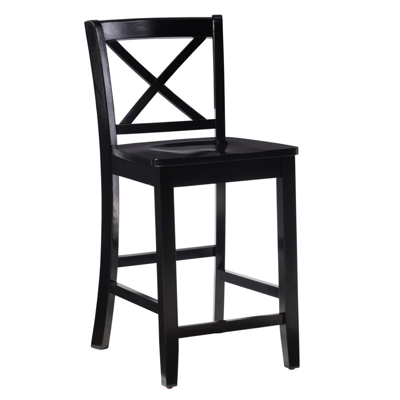 x back bar stool black