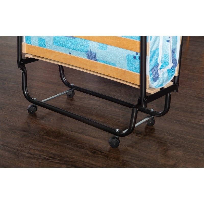 Linon Roma Metal and Fabric Folding Bed in Blue