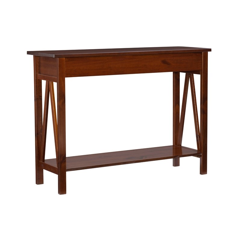 Linon Titian Wood One Drawer Console Table in Brown