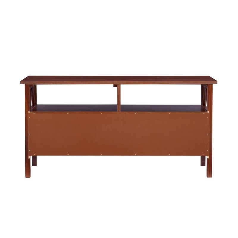 Linon Titian Wood Entertainment TV Stand in Brown