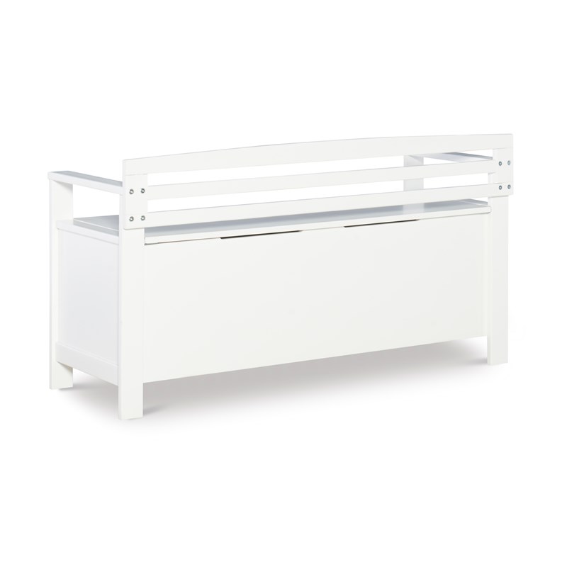 Linon Lenly Entryway Storage Bench in White