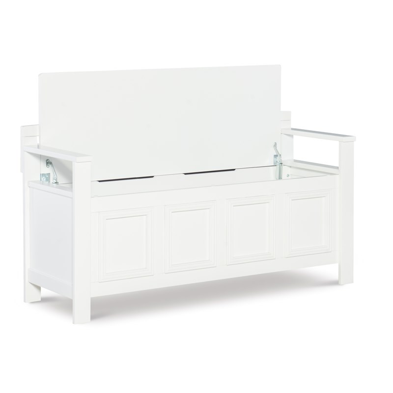 Linon Lenly Entryway Storage Bench in White