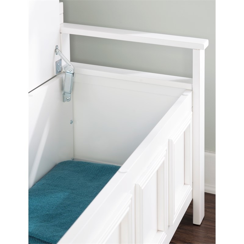 Linon Lenly Entryway Storage Bench in White