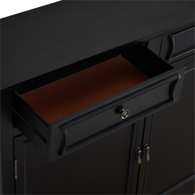 Linon Cillian Wood Two Door Cabinet Console in Black