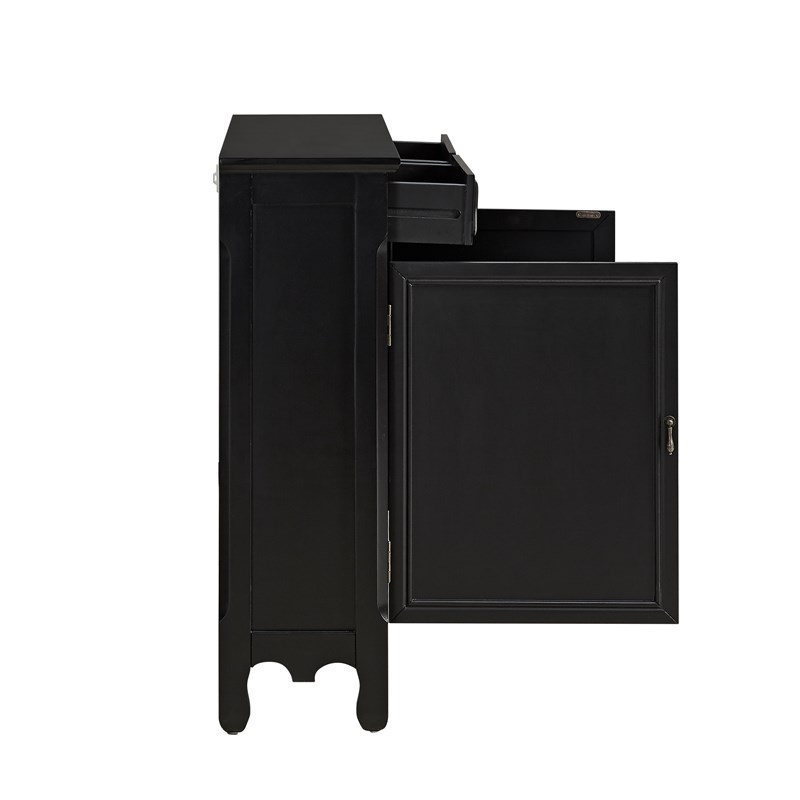 Linon Cillian Wood Two Door Cabinet Console in Black