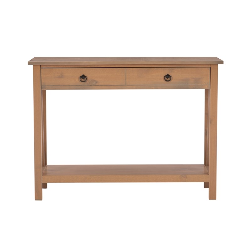 Linon Titian Wood Console Table in Driftwood